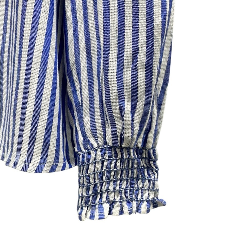 NWT Max Studio Blue and White Striped Casual Button Down Shirt - Picture 6 of 6
